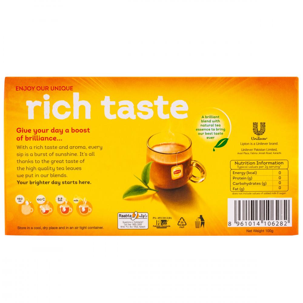 LIPTON YELLOW BLACK TEA (50 TEA BAGS)