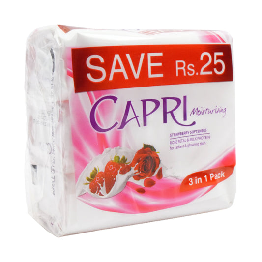 CAPRI SOAP STRAWBERRY SOFTENERS FAMILY PACK 3X120 GM