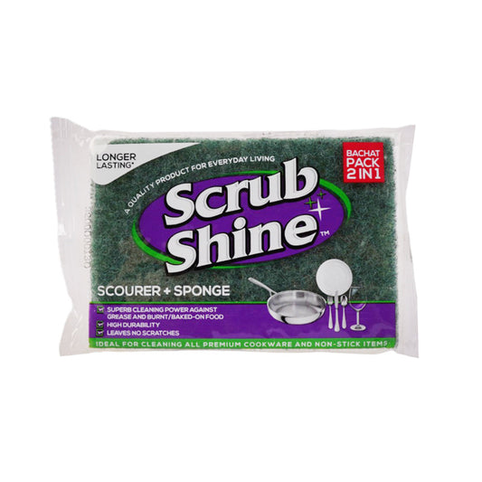 SCRUB SHINE SCOURER BACHAT PACK 2IN1