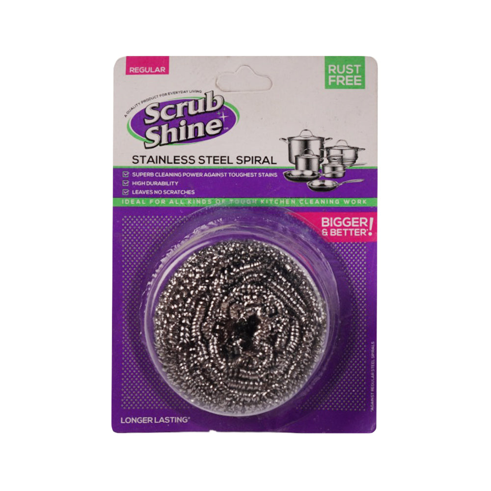 SCRUB SHINE STAINLESS STEEL SPIRAL REGULAR