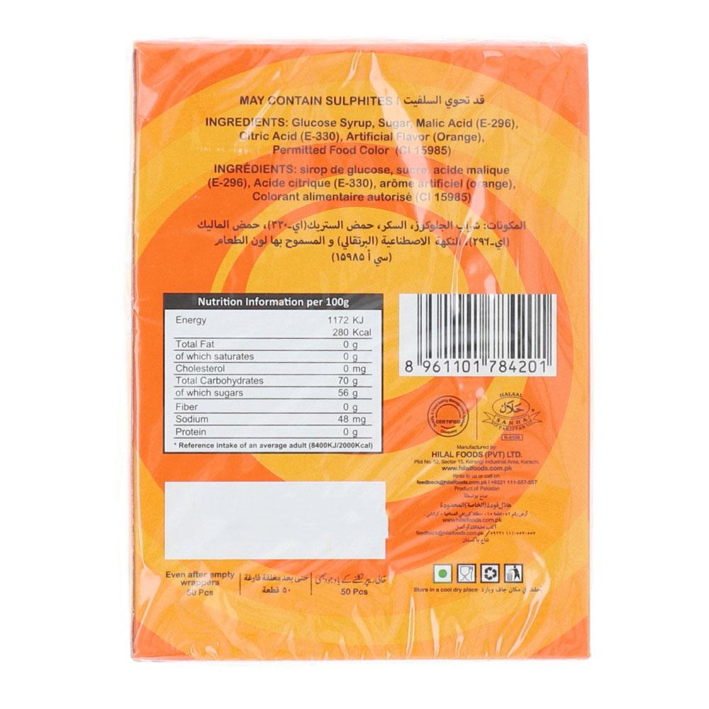 HILAL CANDEEZ RASILA ORANGE CANDY POUCH 50PCS