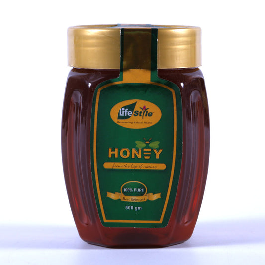 LIFE STYLE HONEY JAR GLASS 500 GM