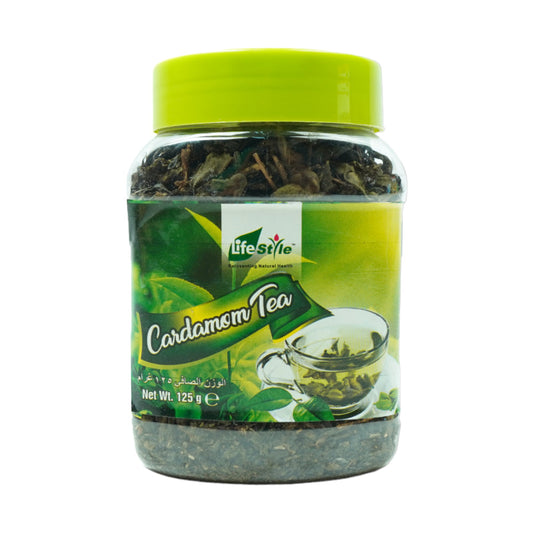 LIFESTYLE GREEN TEA CARDAMOM JAR 125GM