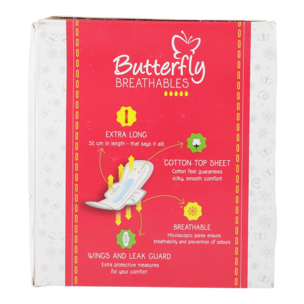 BUTTERFLY ULTRA THIN SANITARY NAPKINS COTTON EXTRA LARGE 10