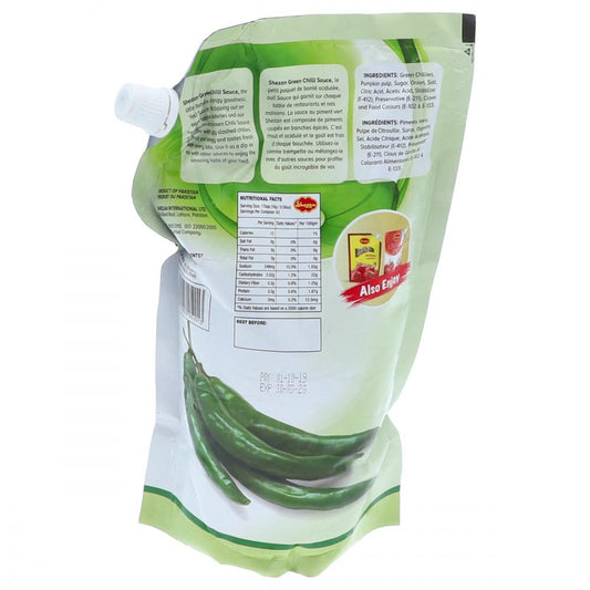 SHEZAN GREEN CHILLI SAUCE POUCH 800 GM