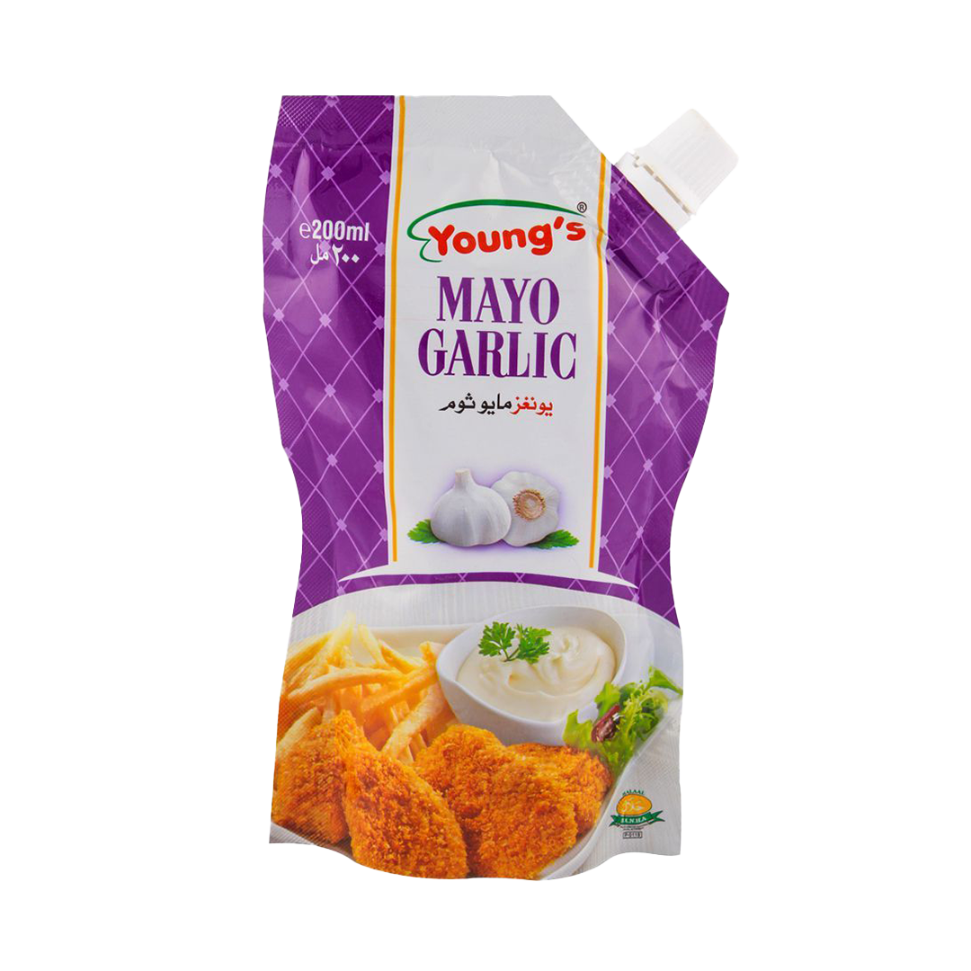 YOUNGS MAYO GARLC SAUCE 200 ML