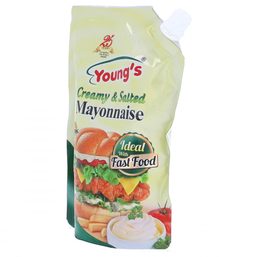 YOUNGS MAYONNAISE CREAMY AND SALTED POUCH 500 ML