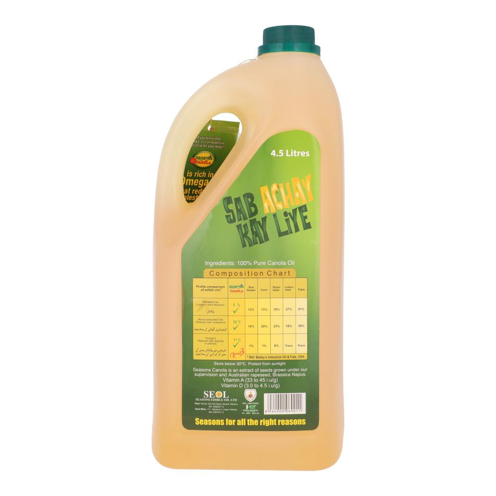 SEASONS CANOLA OIL BOTTLE 4.5 LTR