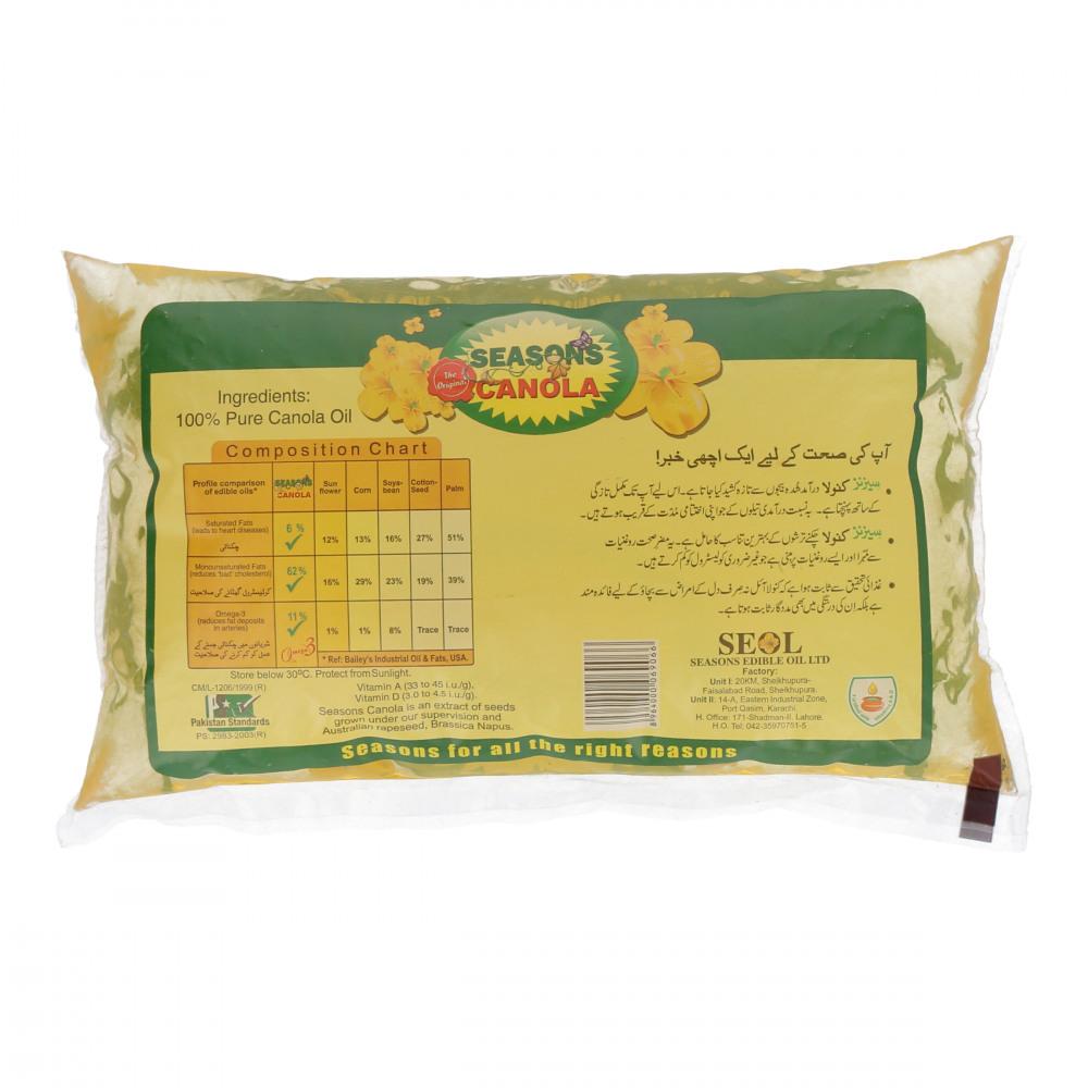 SEASONS CANOLA OIL POUCH 1 LTR