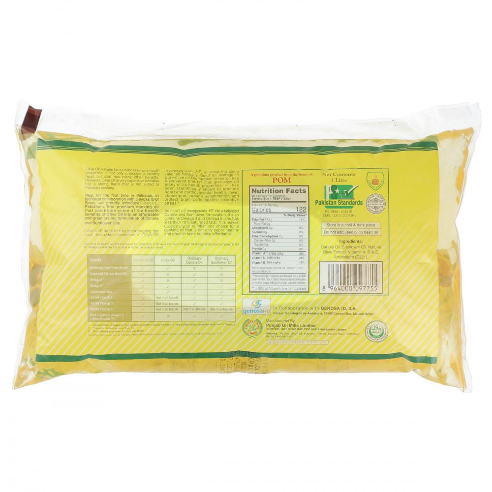 CANOLIVE PREMIUM CANOLA OIL POUCH 1 LTR