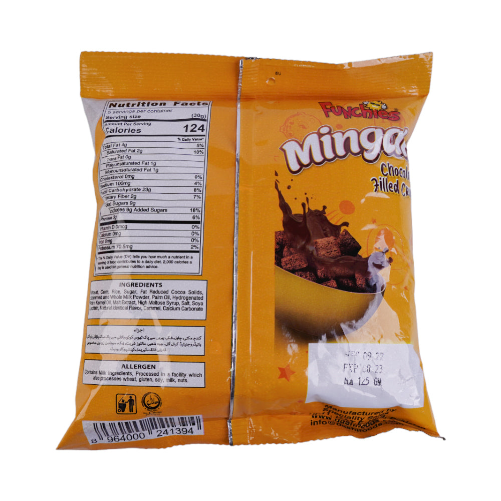 FUNCHIES MINGALZ MINGALZ CHOCOLATE FILLED CRUNCH 125GM