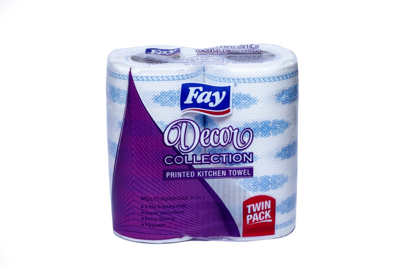 FAY DECOR PRINTED KITCHEN TOWEL ROLL TWIN PACK