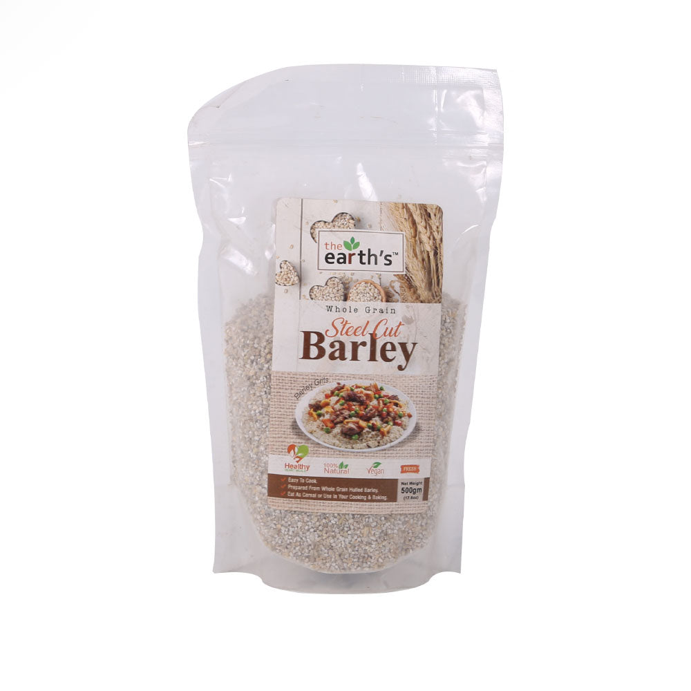 THE EARTHS CEREAL STEEL CUT BARLEY WHOLE GRAIN 500 GM