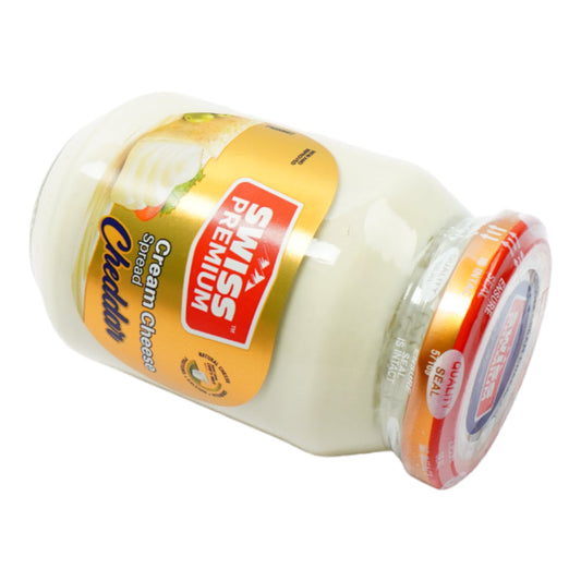 SWISS PREMIUM CHEDDAR PROCESSED CREAM CHEESE SPREAD JAR 250G