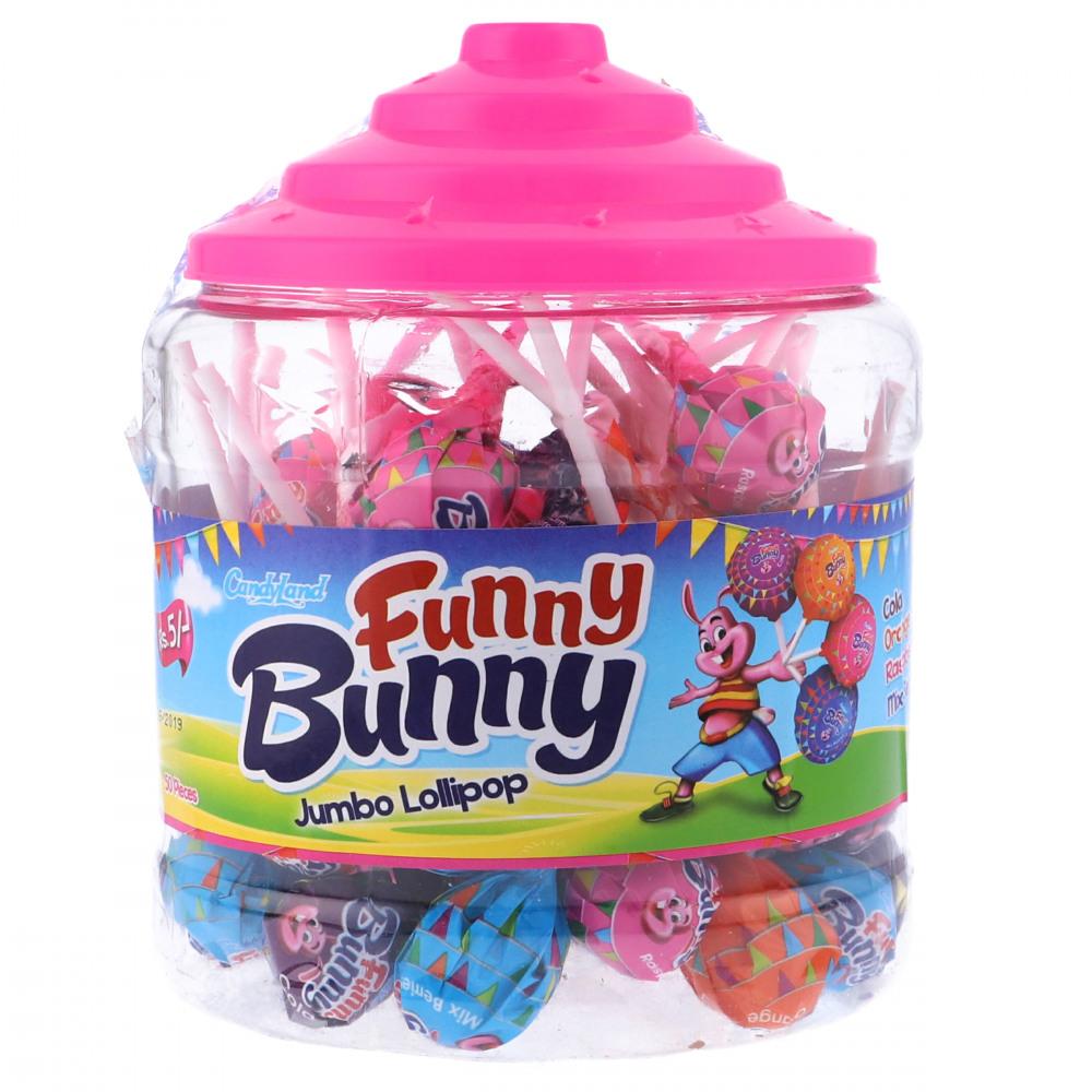 CANDYLAND FUNNY BUNNY JUMBO LOLLIPOP 500GM