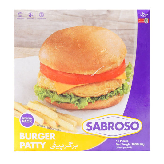 SABROSO BURGER PATTIES 16 PCS 1000 GM