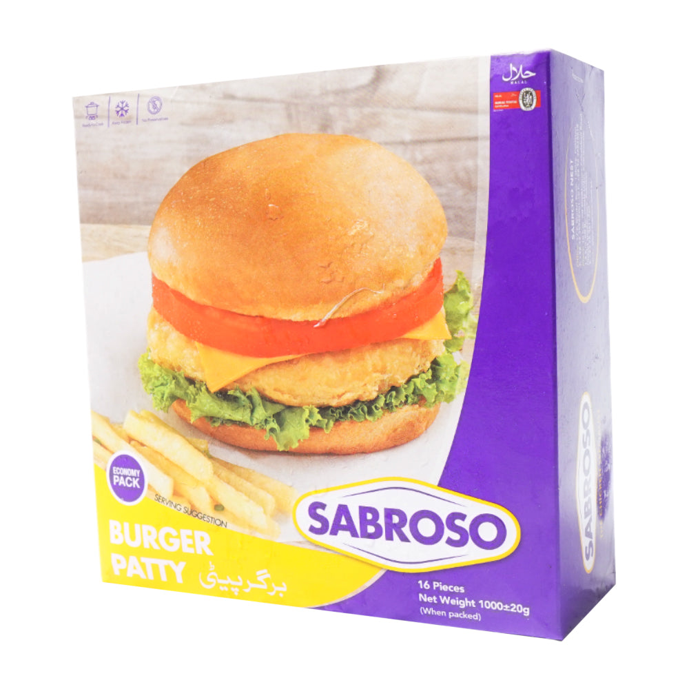 SABROSO BURGER PATTIES 16 PCS 1000 GM