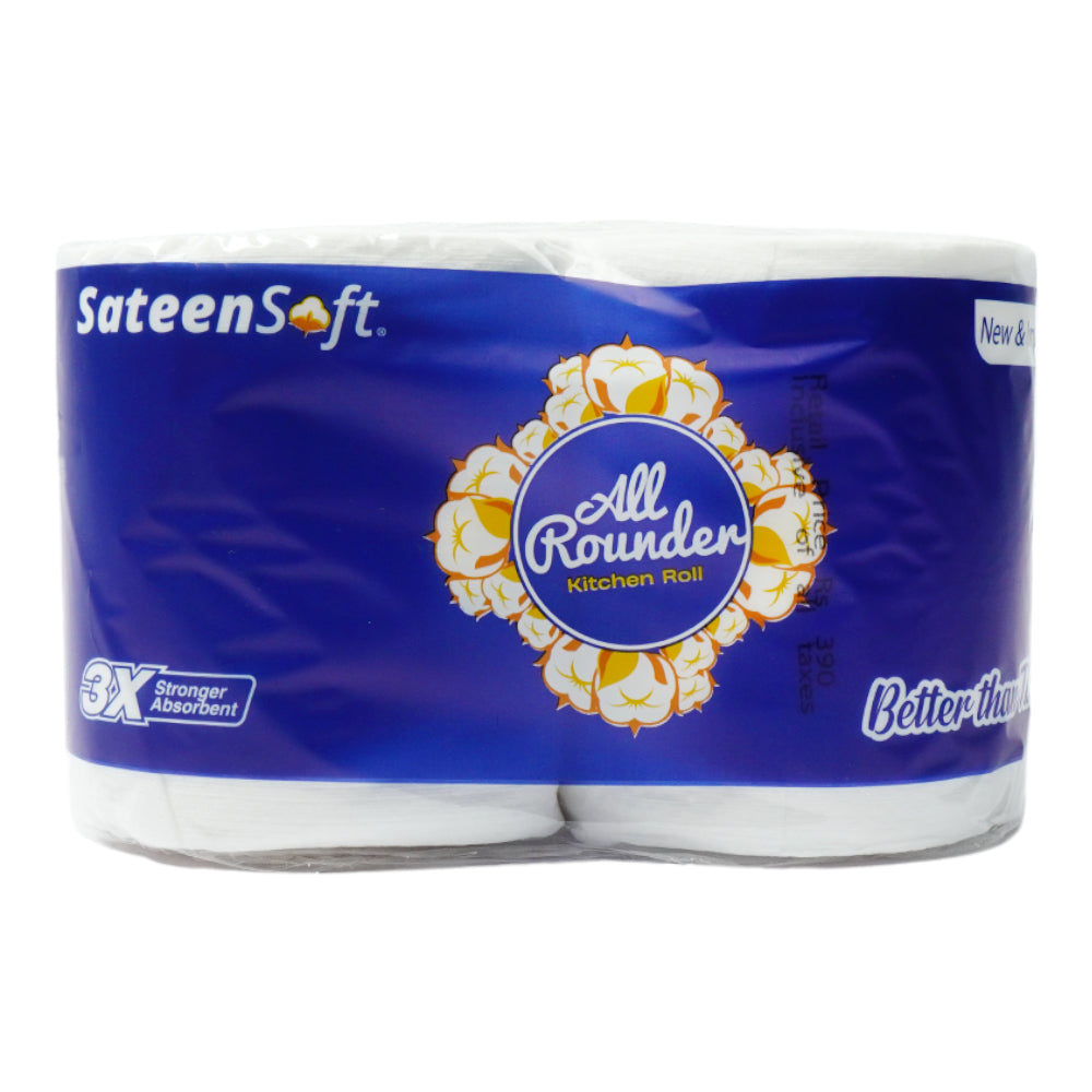 SATEENSOFT ALL ROUNDER KITCHEN SMALL ROLL TWIN PACK