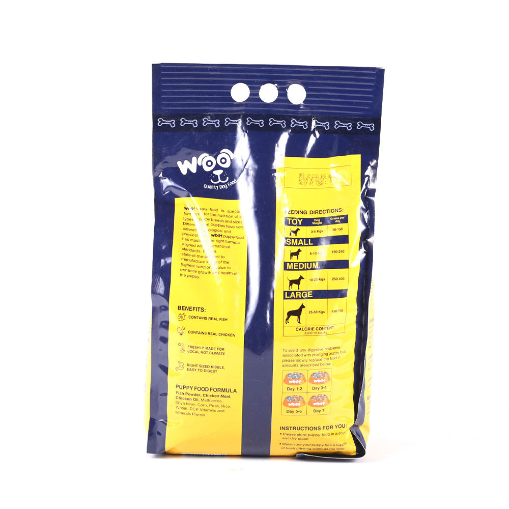 SEASONS WOOF DOG FOOD PUPPY CHICKEN AND FISH MEAT 3 KG