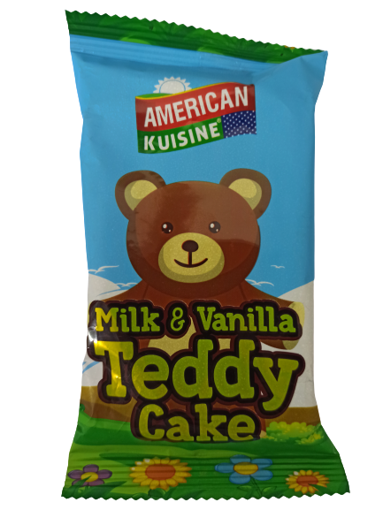 AMERICAN KUISNIE TEDDY CAKE MILK & VANILLA 28GM