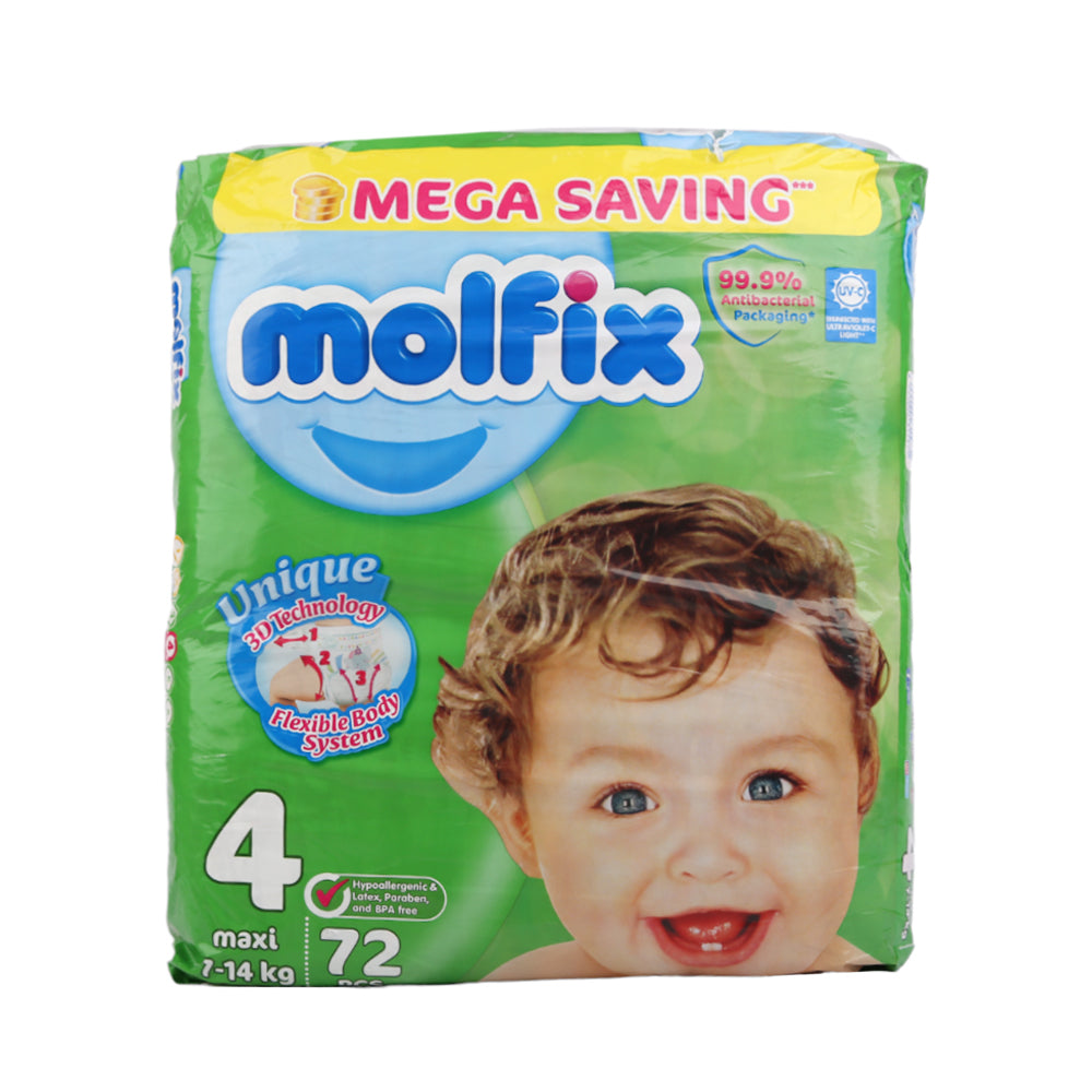 MOLFIX DIAPERS 4 MAXI 7-14 KG 72PCS