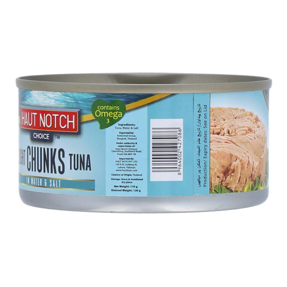 HAUT NOTCH CHOICE TUNA LIGHT CHUNKS IN WATER AND SALT 170GM