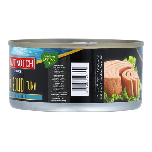 HAUT NOTCH CHOICE TUNA WHITE SOLID IN WATER AND SALT 170GM