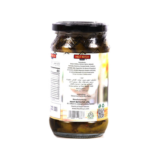 HAUT NOTCH CHOICE GREEN CHILLI PICKLE 330 GM