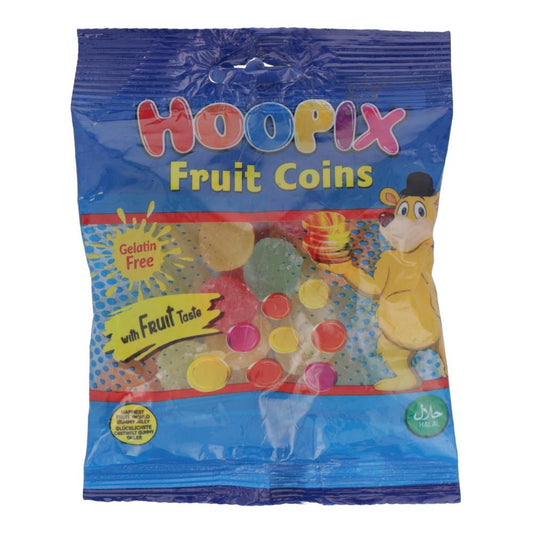 HOOPIX JELLY FRUIT COINS 90GM