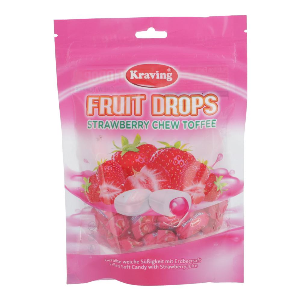 KRAVING FRUIT DROP STRAWBERRY CHEW TOFFEE 100GM