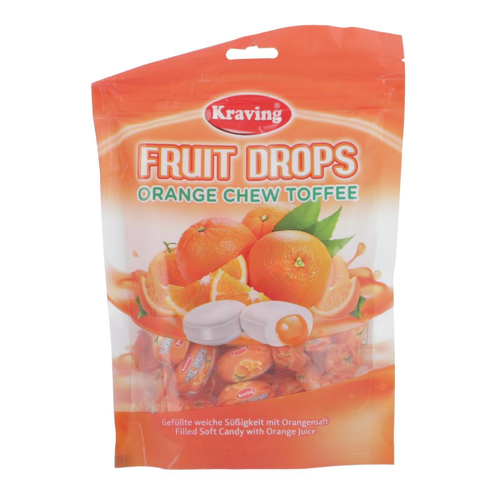 KRAVING FRUIT DROP ORANGE CHEW TOFFEE 100GM