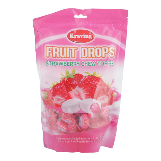 KRAVING FRUIT DROP STRAWBERRY CHEW TOFFEE 250GM