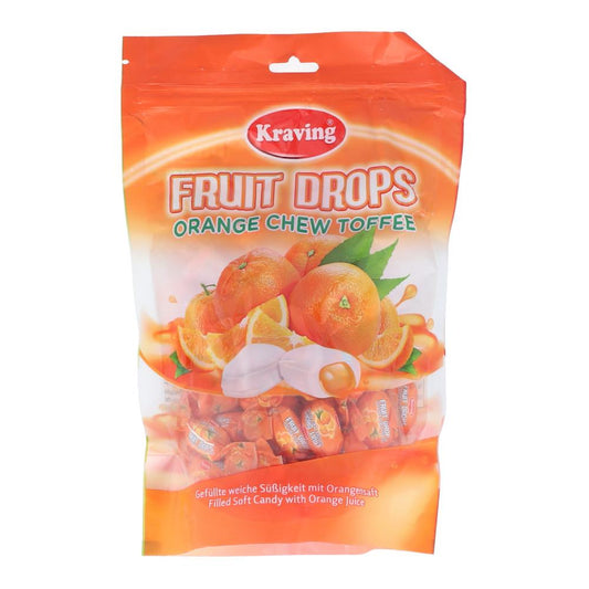 KRAVING FRUIT DROP ORANGE CHEW TOFFEE 250GM