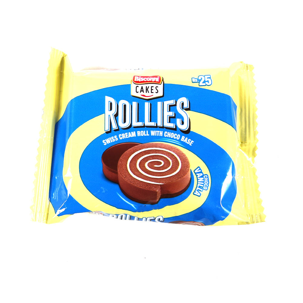 BISCONNI ROLLIES CAKE ROLLS VANILLA CHOCOLATE 24GM