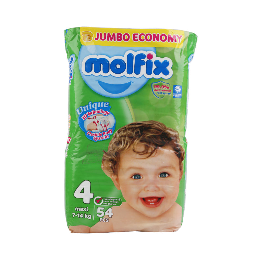 MOLFIX DIAPERS MAXI NO4 7-14 KG 54PCS