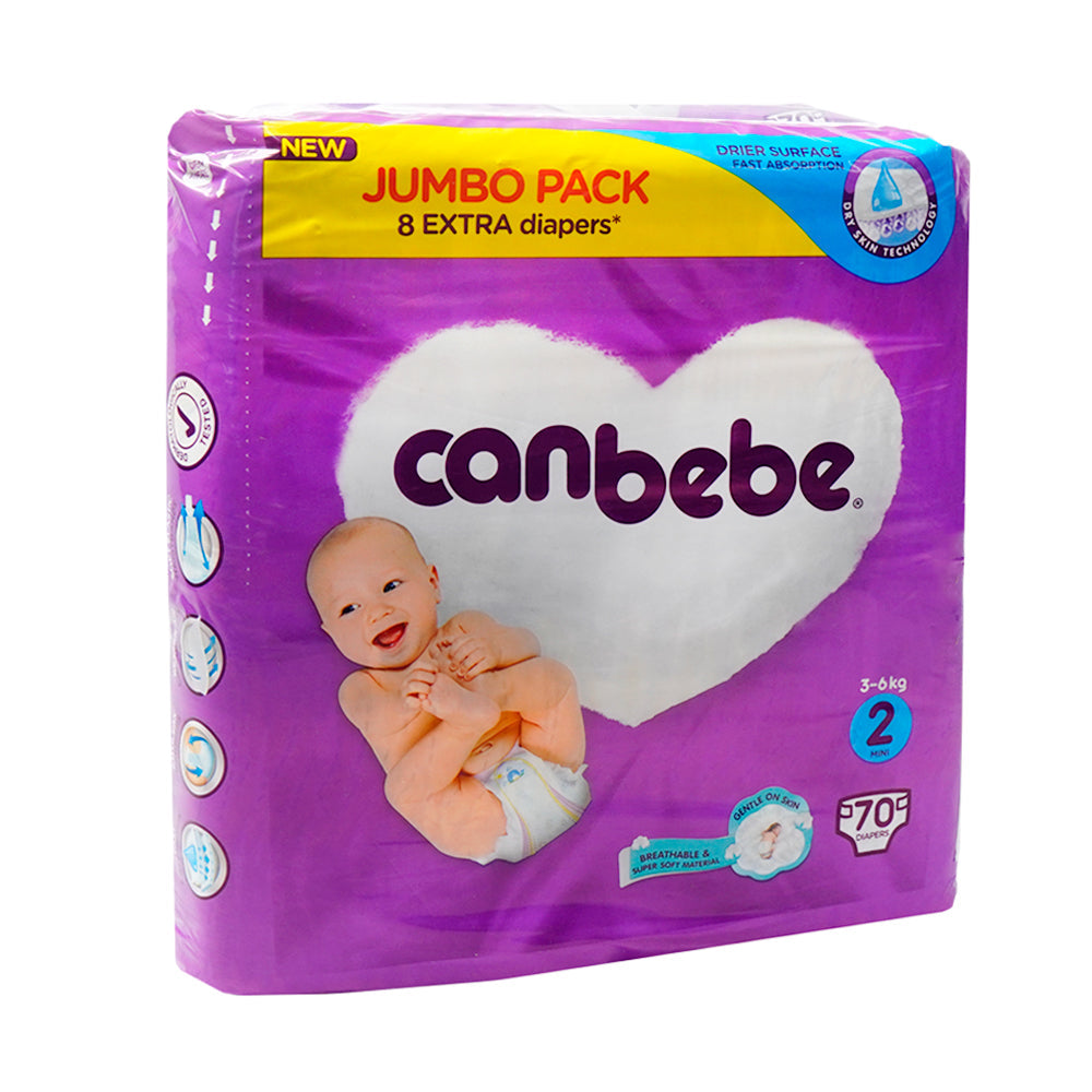 CANBEBE DIAPER NEW JUMBO MINI 2 70PCS 3-6 KG