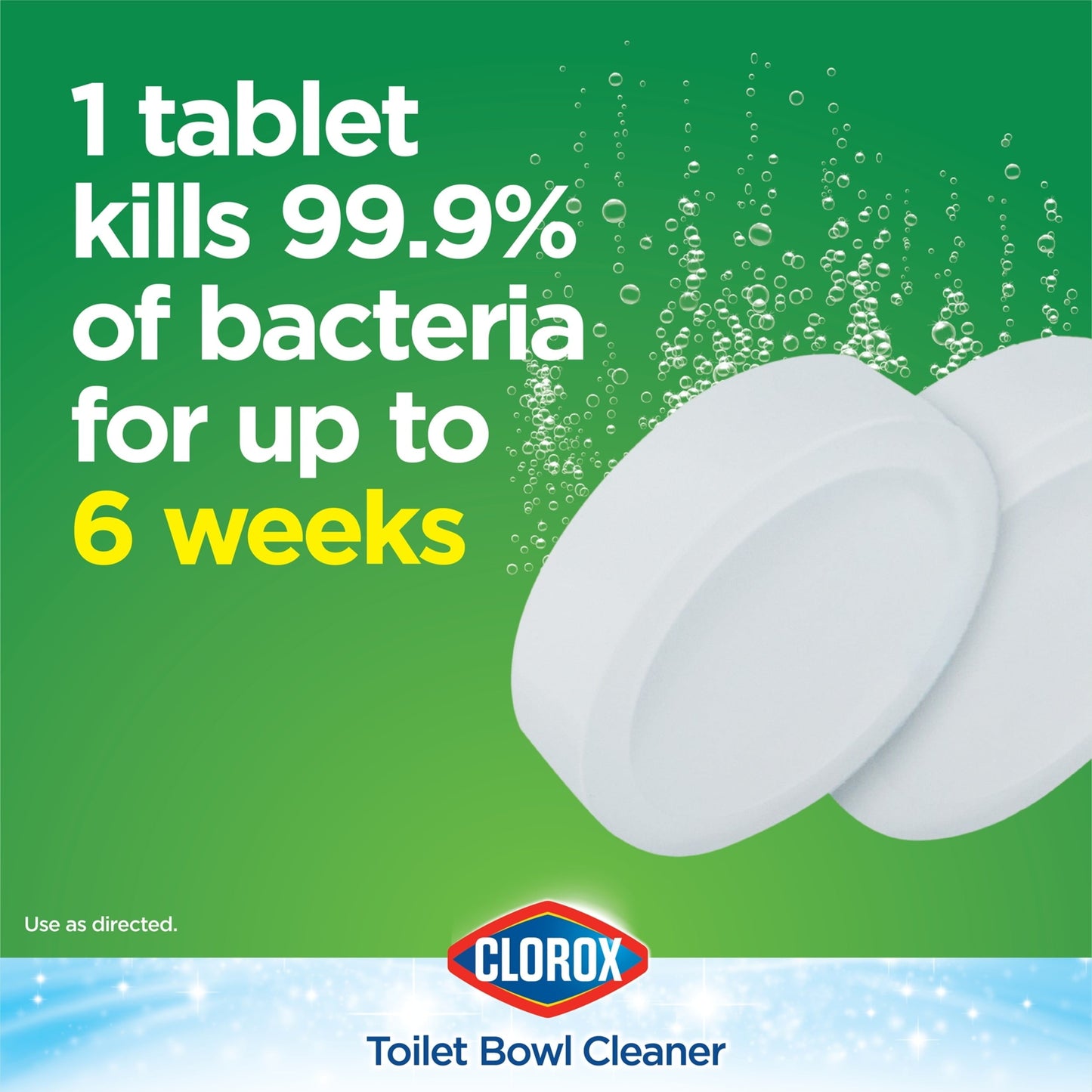 Clorox Bleach Automatic Toilet Bowl Cleaner Tablets, 2 Pack