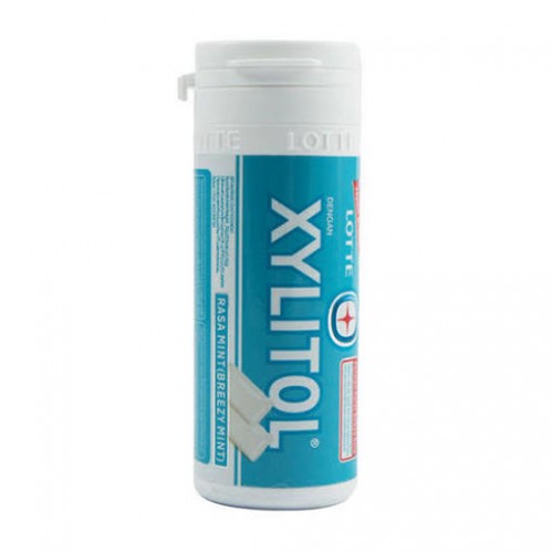 LOTTE XYLITOL CHEWING GUM FRESH MINT BOTTLE 29 GM