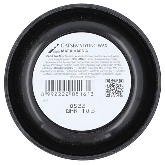 GATSBY HAIR WAX MAT & HARD STYLE 75 GM