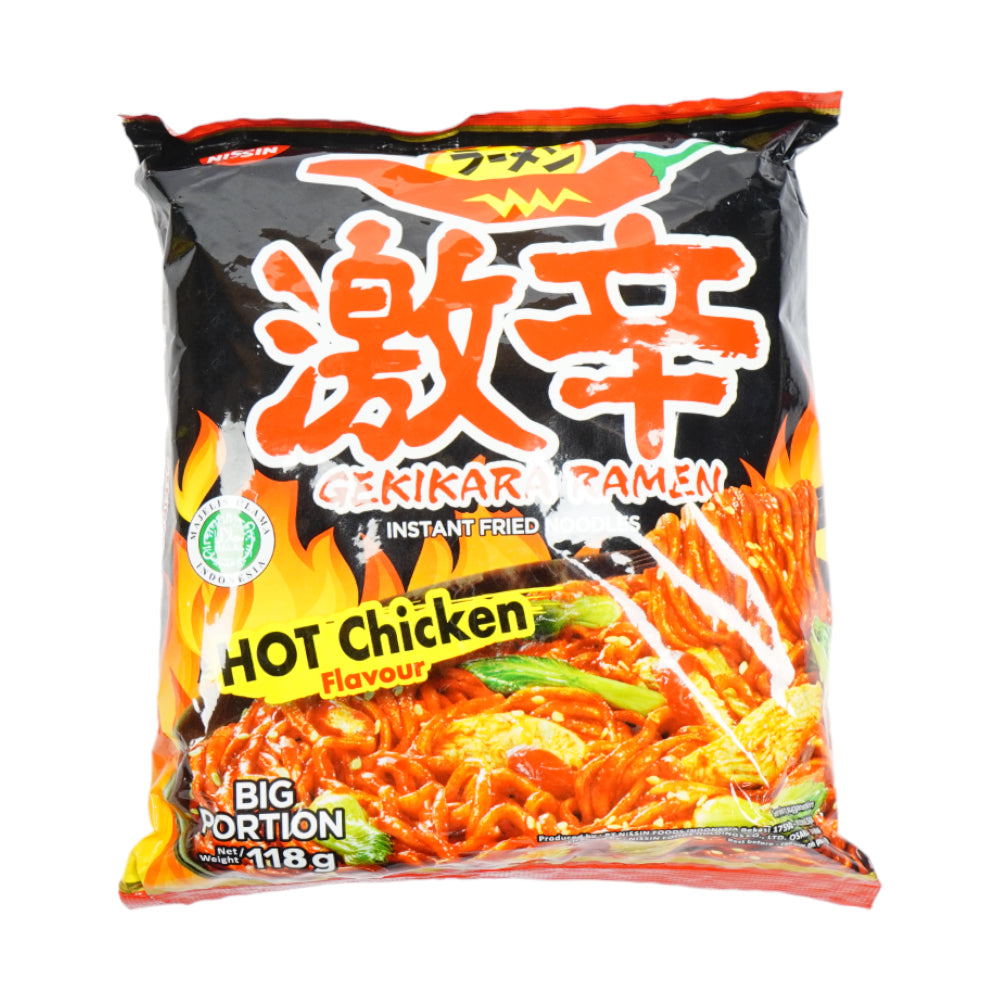 NISSIN GEKIKARA RAMEN NOODLES HOT CHICKEN 118 GM