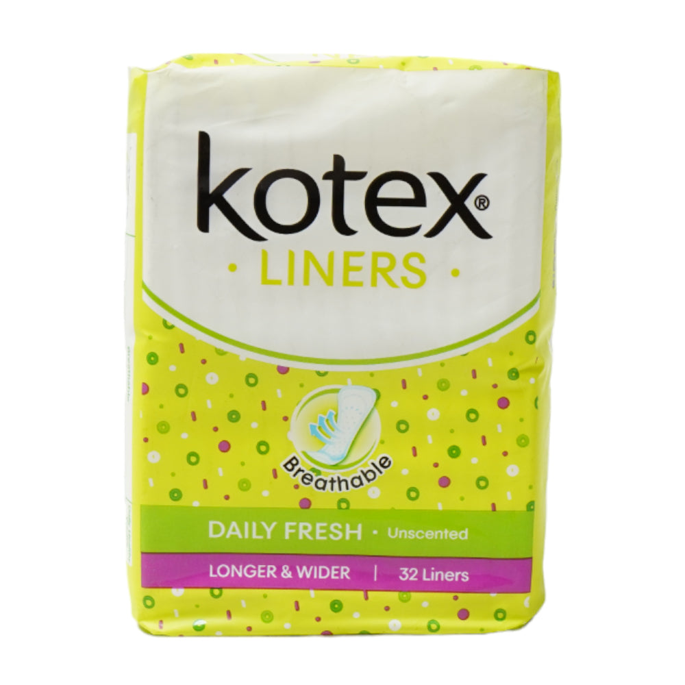 KOTEX SANITARY PADS DAILY FRESH BREATHABLE UNSCENT 32PC