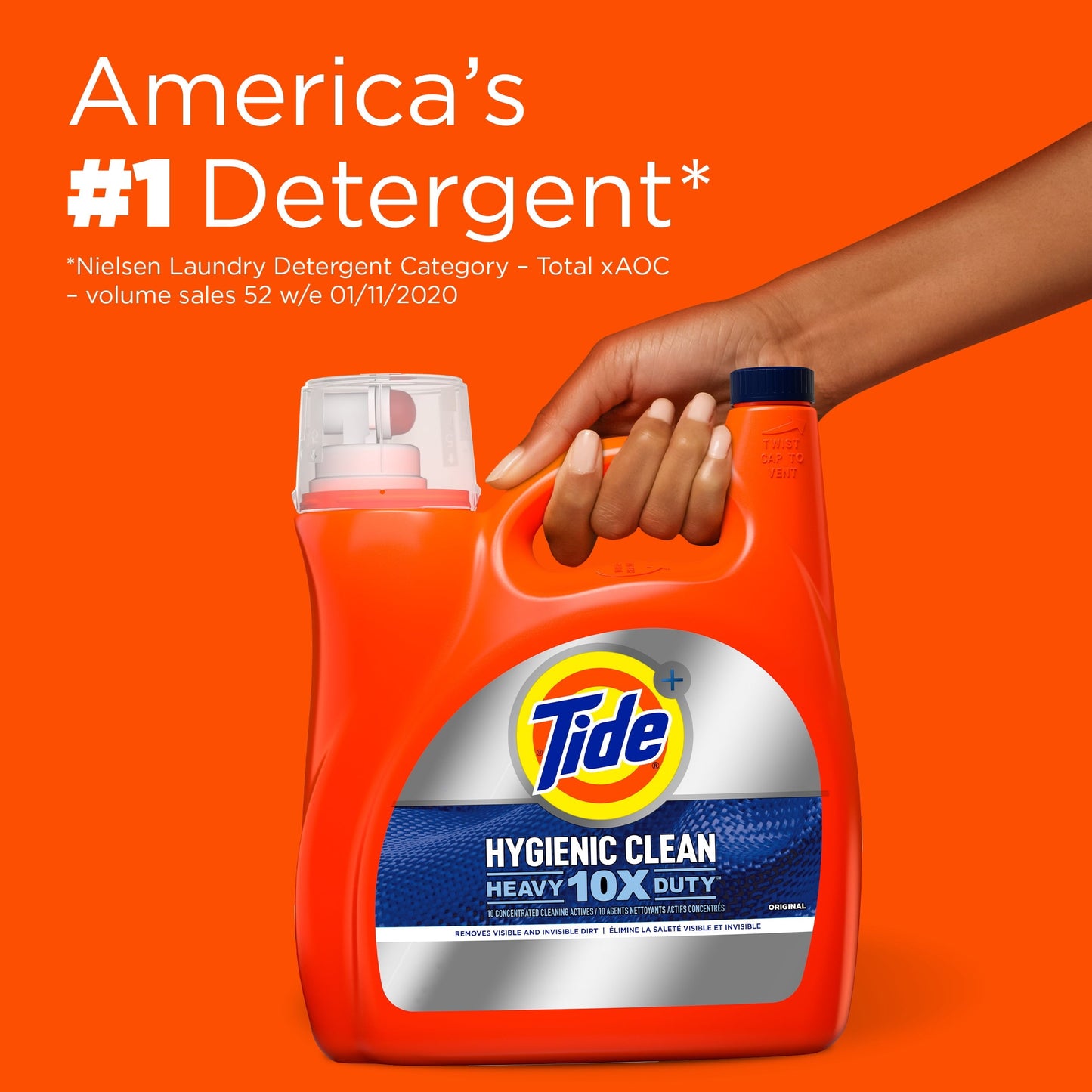 Tide Laundry Detergent Liquid 2X Low Suds Original HD Hygienic Clean, 146 fl oz