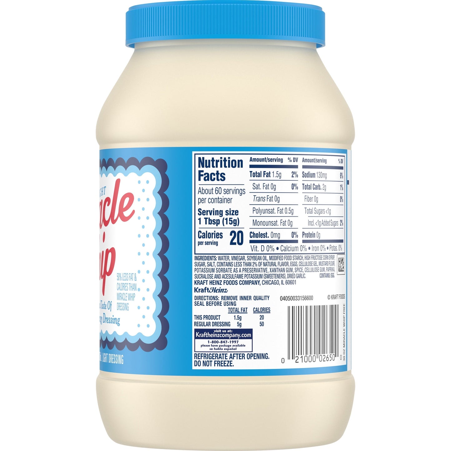 Miracle Whip Light Mayo-like Dressing Jar, 30 fl oz