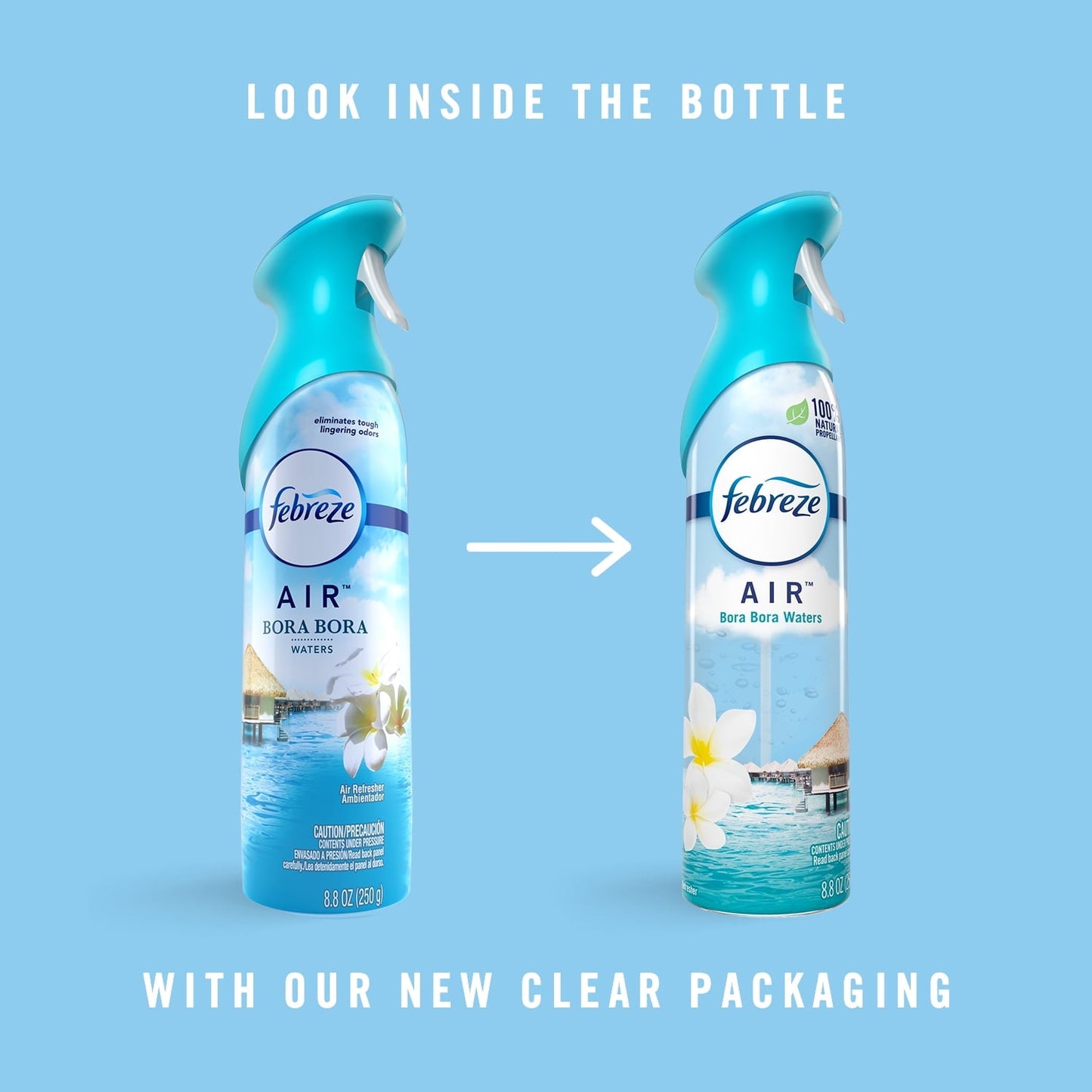 Febreze Odor-Fighting Air Freshener, Bora Bora Water Fresh Scent, Pack of 2, 8.8 oz each