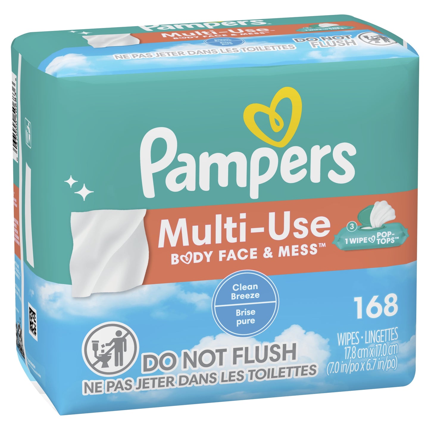 Pampers Multi-Use Baby Wipes 3X Flip-Top Packs 168 Wipes