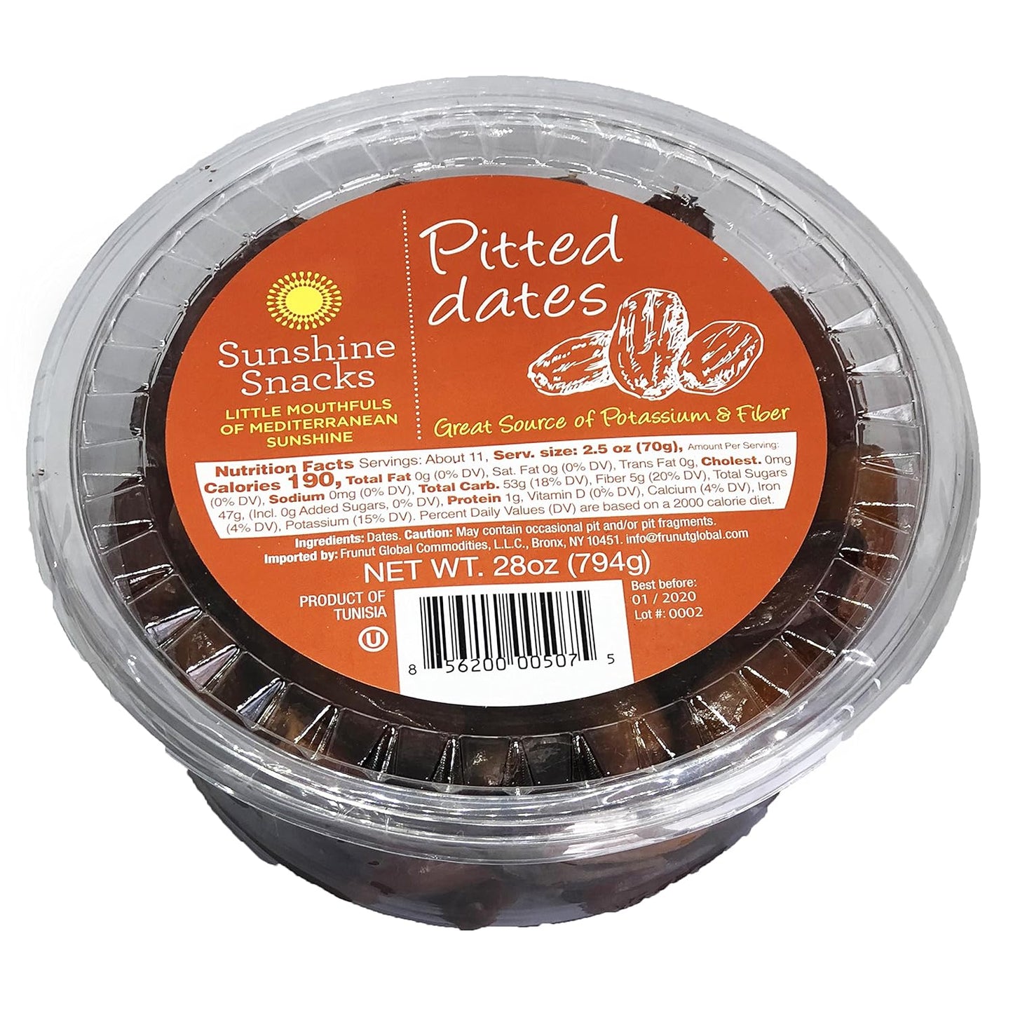 Fresh Sunshine Snacks Gluten Free Pitted Seedless Dates 24oz RAMADAN SPECIAL HOME DELIVERY