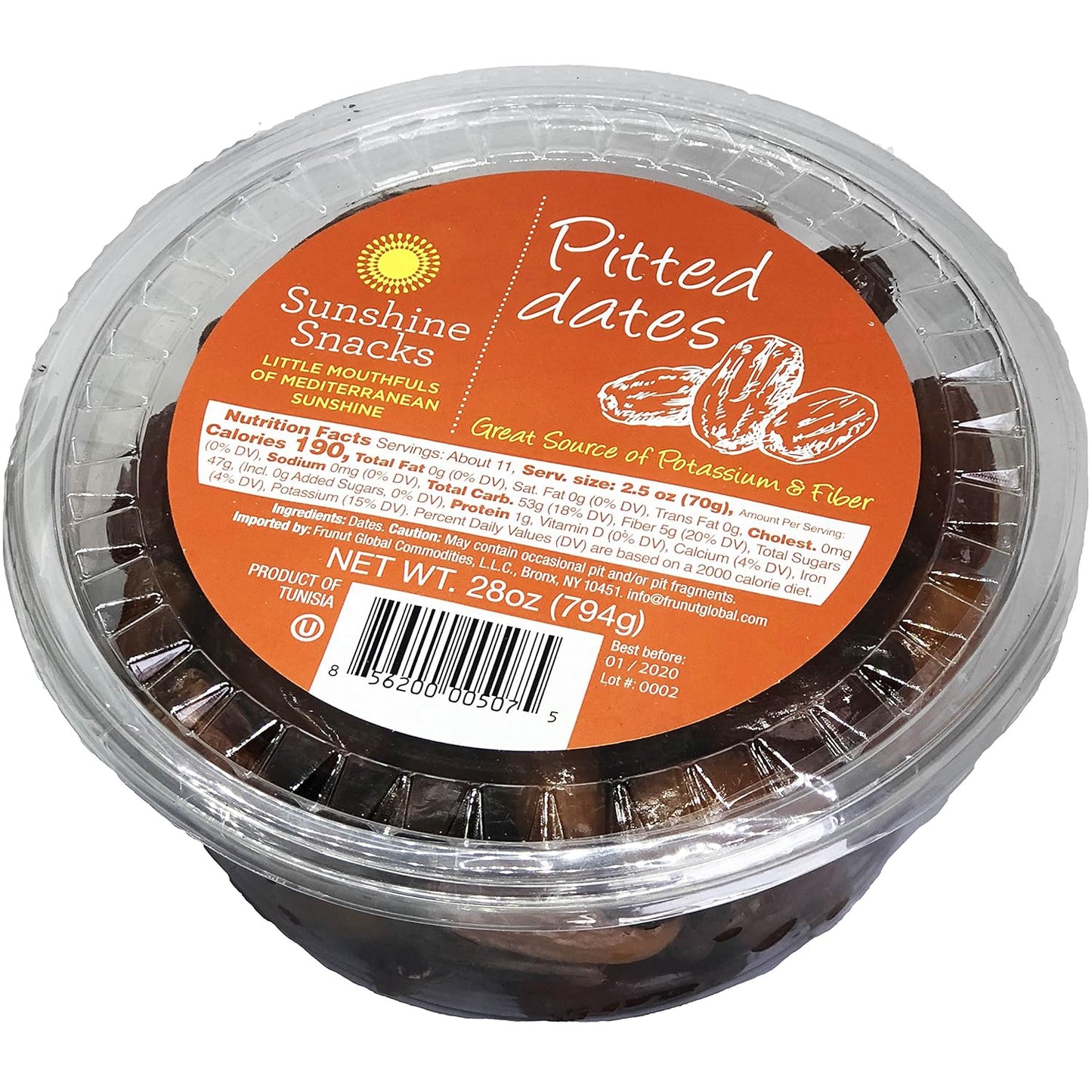 Fresh Sunshine Snacks Gluten Free Pitted Seedless Dates 24oz RAMADAN SPECIAL HOME DELIVERY