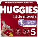 Huggies Little Movers Baby Diapers, Size 5, 120 Ct (Select for More Options)