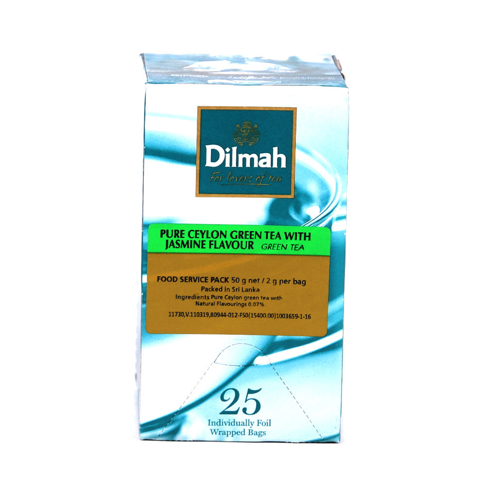 DILMAH PURE CEYLON JASMINE FOIL ENVELOP GREEN TEA BAG 25S 50