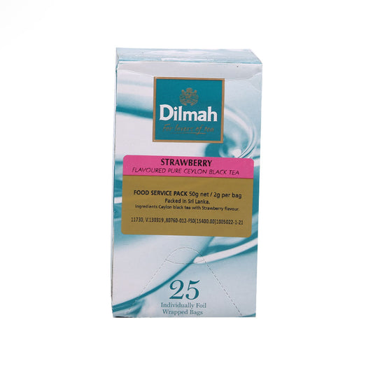 DILMAH STRAWBERRY FOIL ENVELOP BLACK TEA BAG 25S 50GM